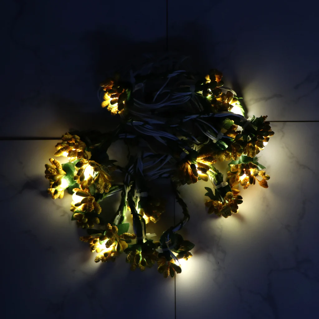 Yellow Fruits Mulberry 16 LED String Fairy Lights - Image 5