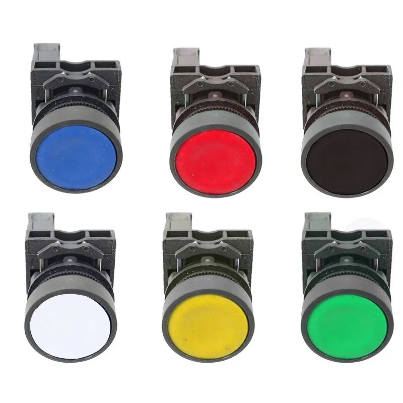 XB5 22.5mm Momentary Flush Push Switch Button Normally Open with ZBE-101 Contact Block - Image 3